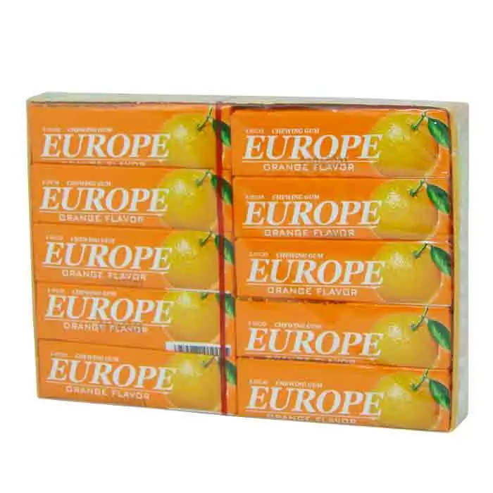 Europe Orange Flavored Chewing Gum