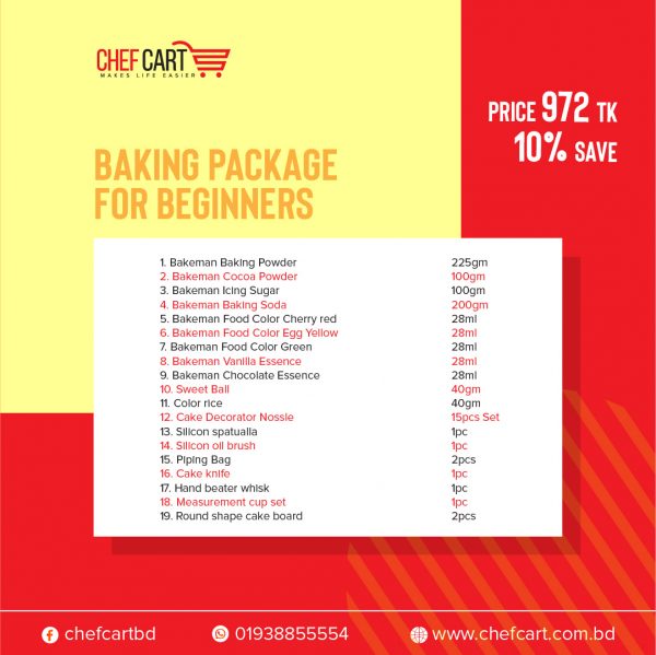 Chef Cart Baking product Package offer for Beginner