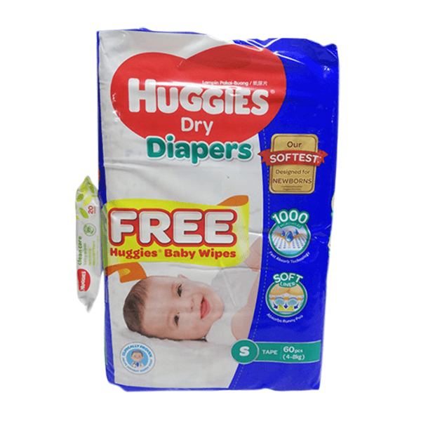 Huggies Small Belt Diaper 4-8Kg 60 pcs | huggies diapers price in bd