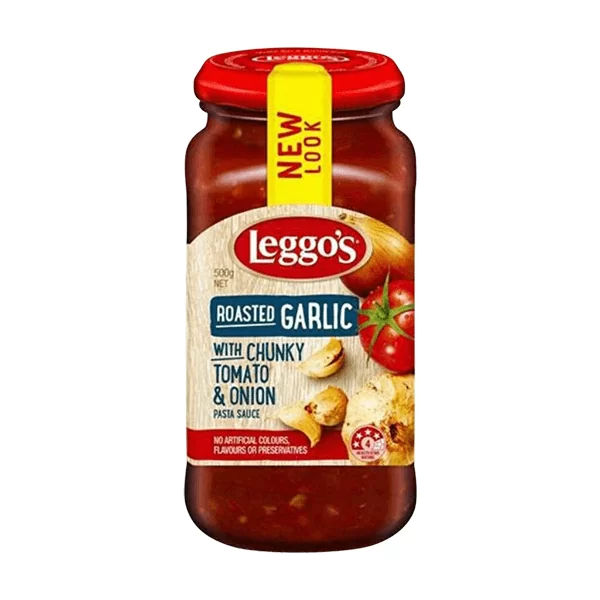 Leggo's Roasted Garlic with Chunky Tomato & Onion Pasta Sauce 500g bd
